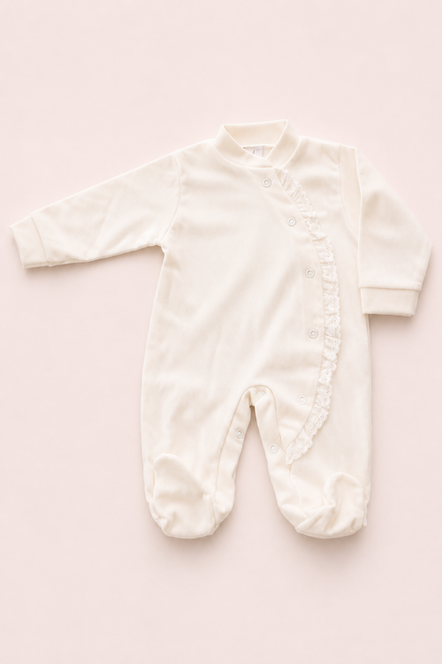 Babygrow algodão com renda