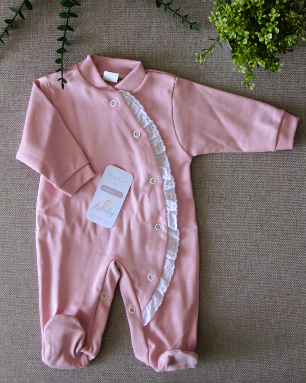 Babygrow algodão com renda