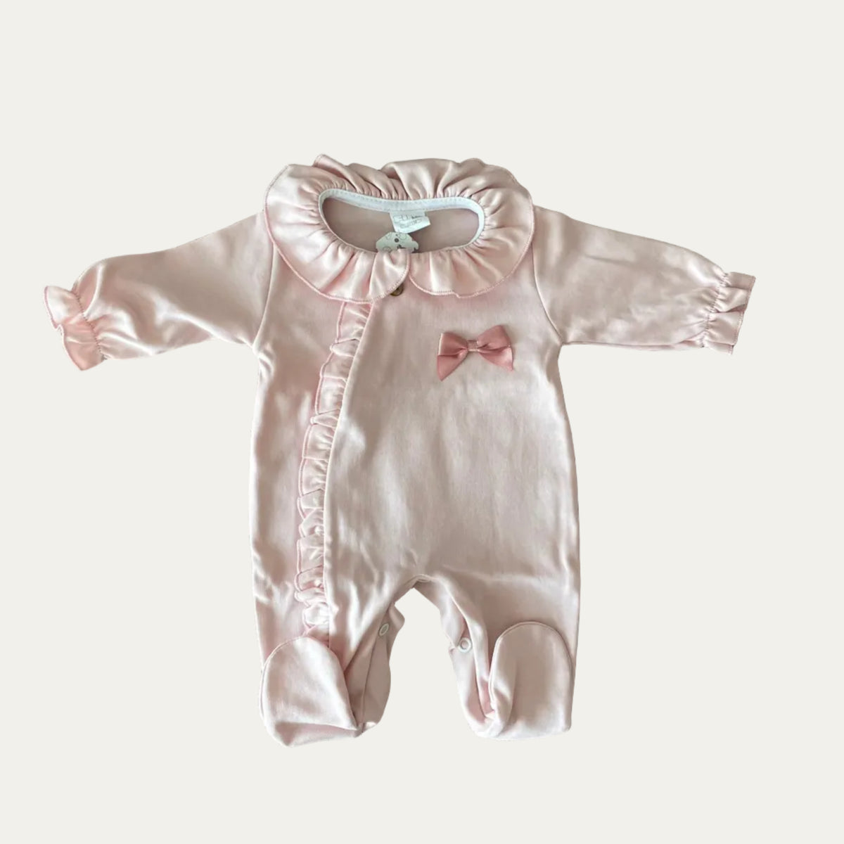 Babygrow algodão c/ folhos e laço