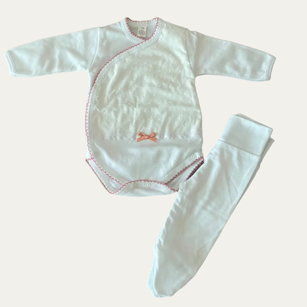 Conjunto Body e Calça em Algodão Bordado